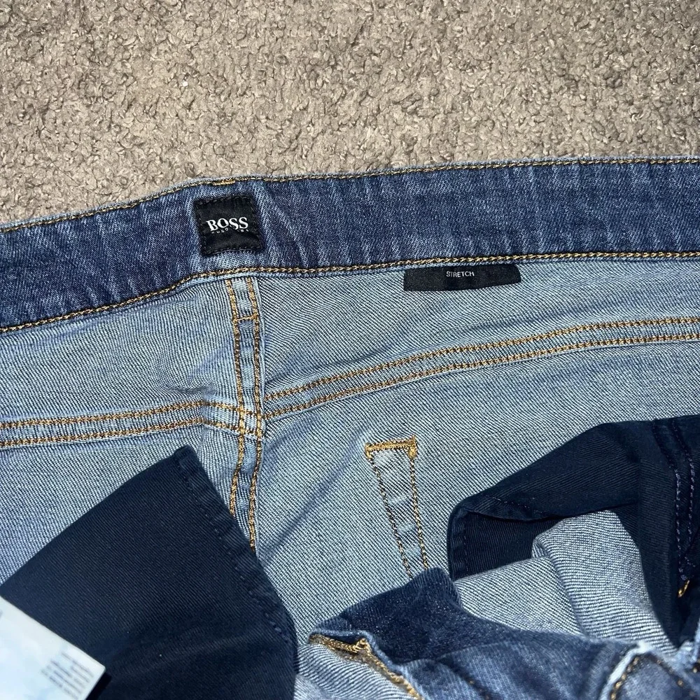 Hugo Boss Delaware Jeans Mens 38x32 Blue Slim Fit Denim Zip Stretch